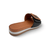 Gia Black Adjustable Leather Slide