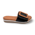 Gia Black Adjustable Leather Slide