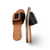 Gia Black Adjustable Leather Slide