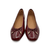 Delicato Merlot Bow Patent Ballet Flat