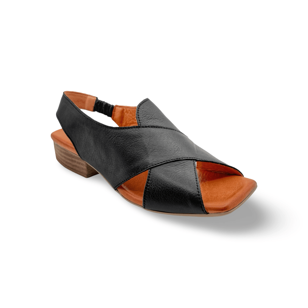 Xena Black Leather Sandal