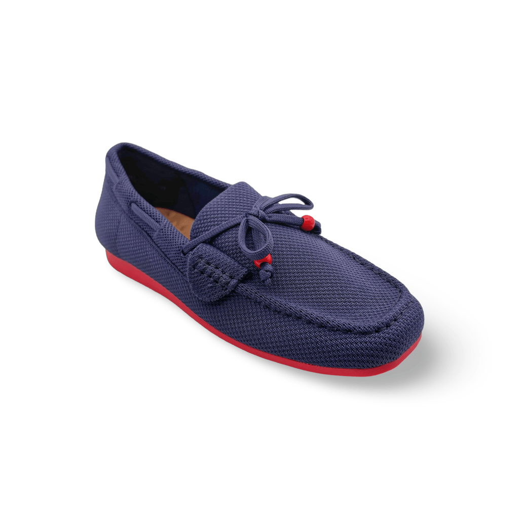 Neve Navy Knit Fabric Loafer
