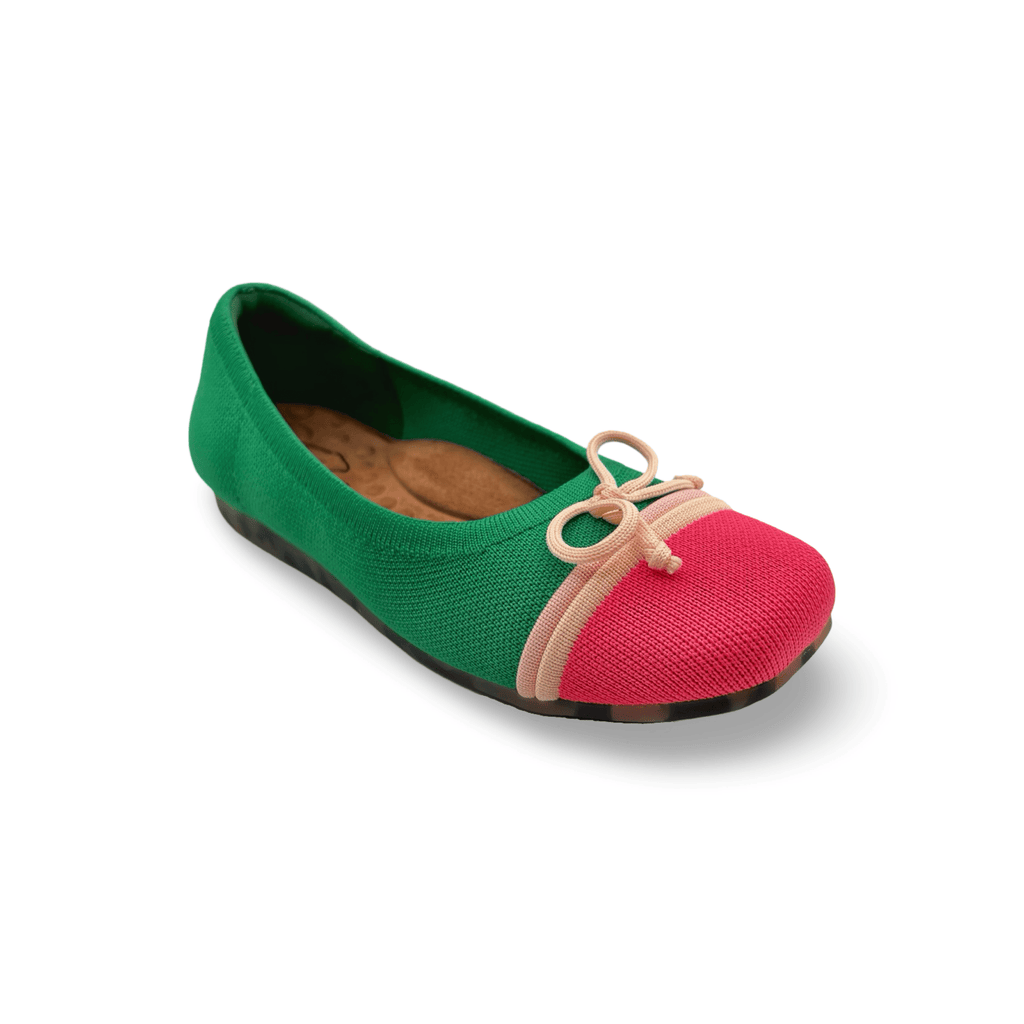 Noelle Green/Pink Knit Fabric Flat