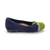 Noelle Navy/Green Knit Fabric Flat