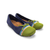 Noelle Navy/Green Knit Fabric Flat