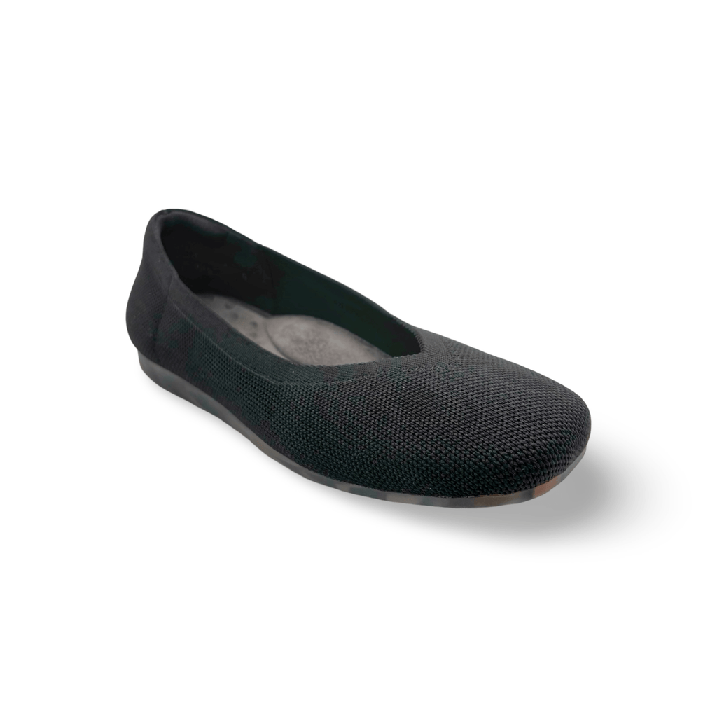 Niki Black Knit Fabric Flat