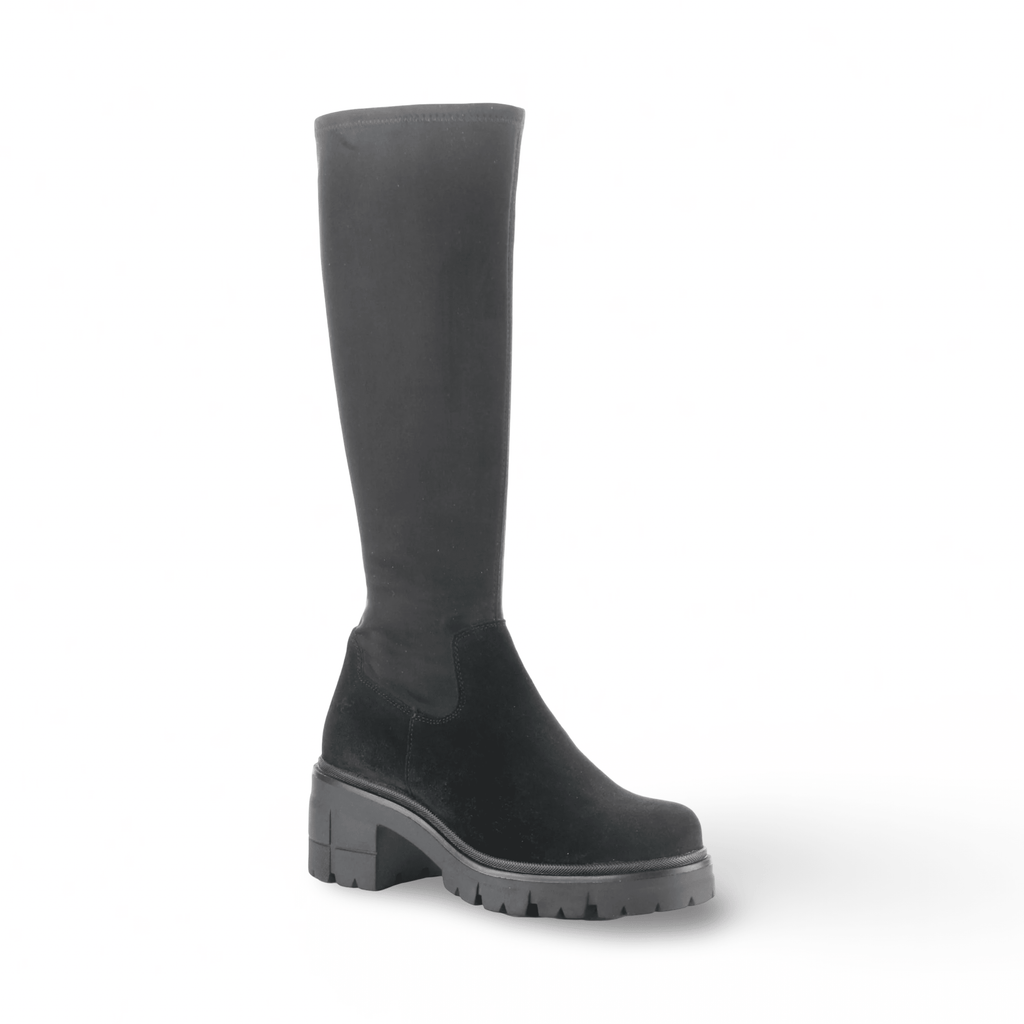 Brenna Black Suede Tall Boot