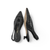 Woven Black Leather Slingback