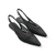 Woven Black Leather Slingback