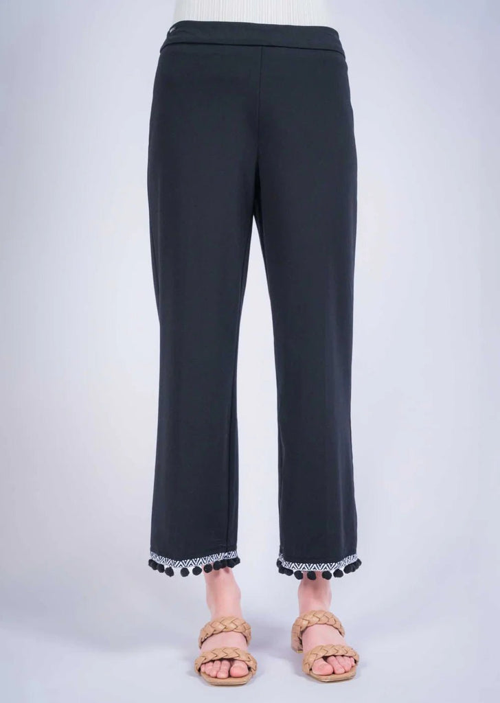 Kathryne Black Wide/Pom Pom Trouser