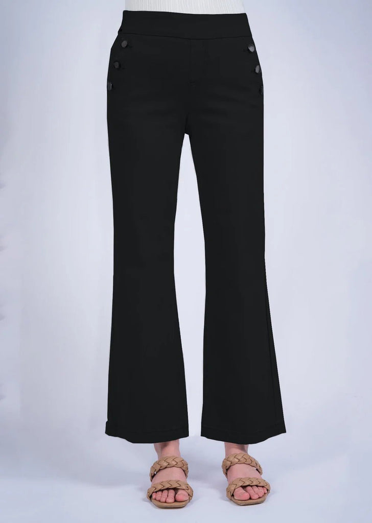 Hampton Twill Black Wide Leg Trouser