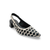 Black and white slingback patterned shoe 