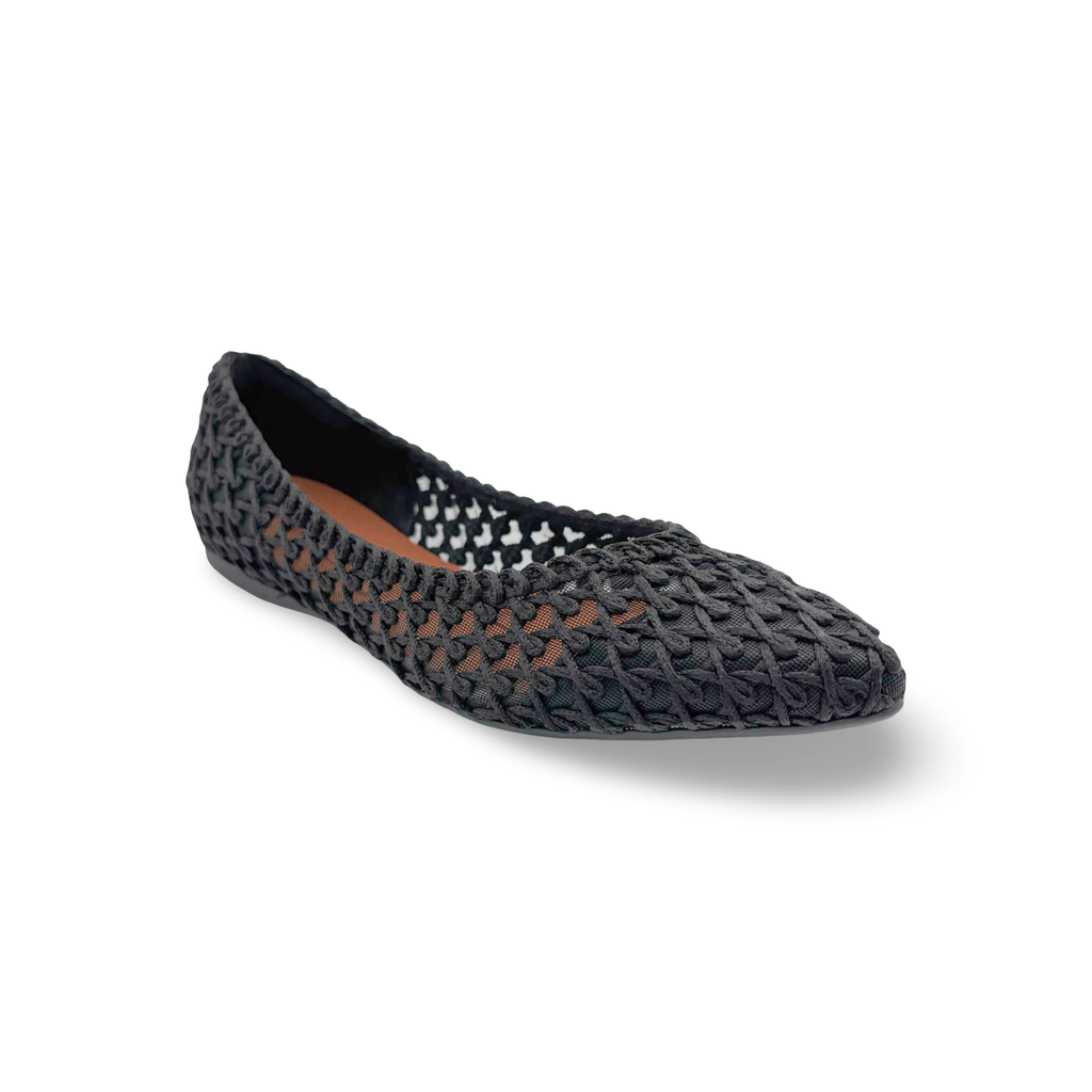 Black woven flat 