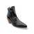 Black leather ankle boot with a zipper 
