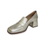 Ama Metallic Champagne Block Heel