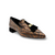 Brown patterned loafer with black tassels 
