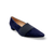 Navy blue pointed-toe shoe with elastic strap