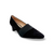 Black suede shoe with elastic strap
