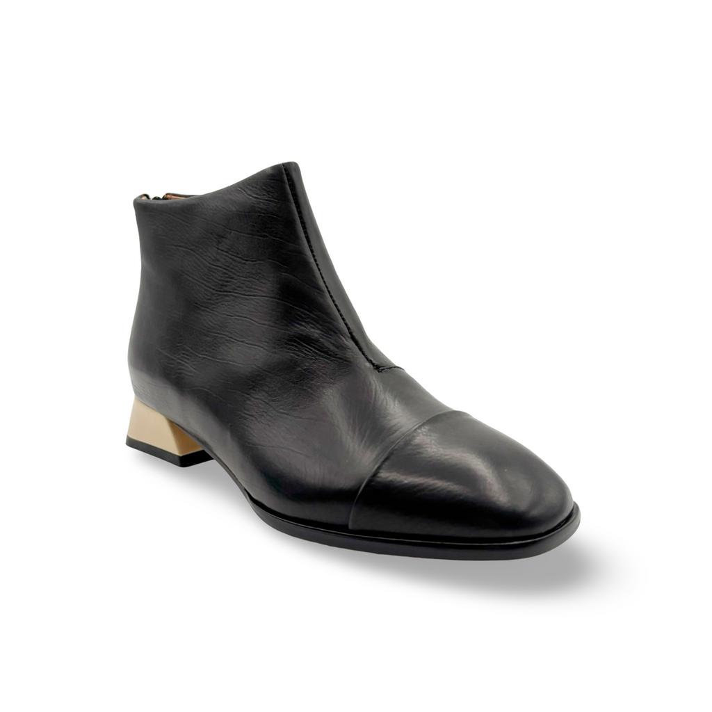 Demon Black Leather Bootie