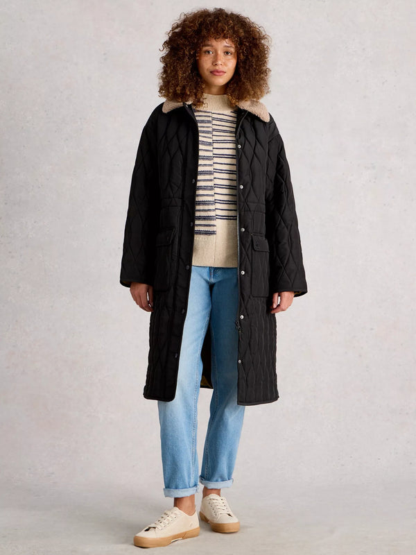 Quilted black coat