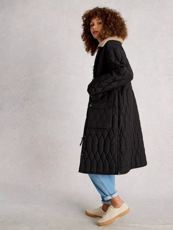 444148 Noland Black Quilted Coat