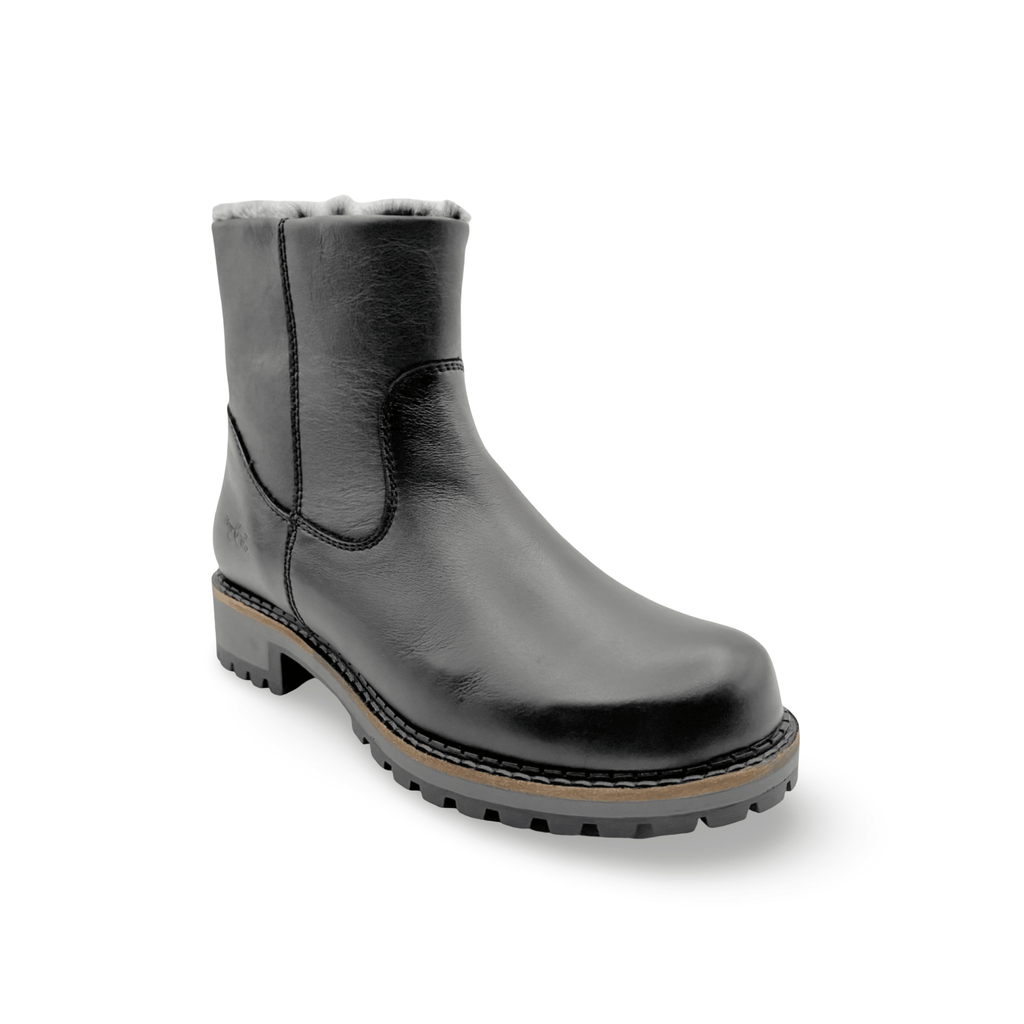 Black leather boot 