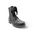 Black leather boot with zippers and laces 