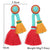 Red and Turquoise Tassel Earring