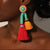 Red and Turquoise Tassel Earring