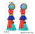 Turquoise and Orange Tassel Earring