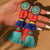 Turquoise and Orange Tassel Earring