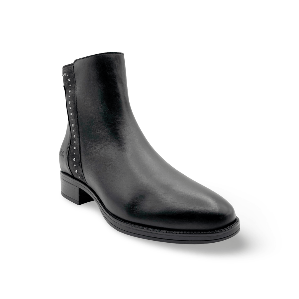 Black ankle boot with studded detail 