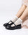 B9140 Black T-Strap Flat