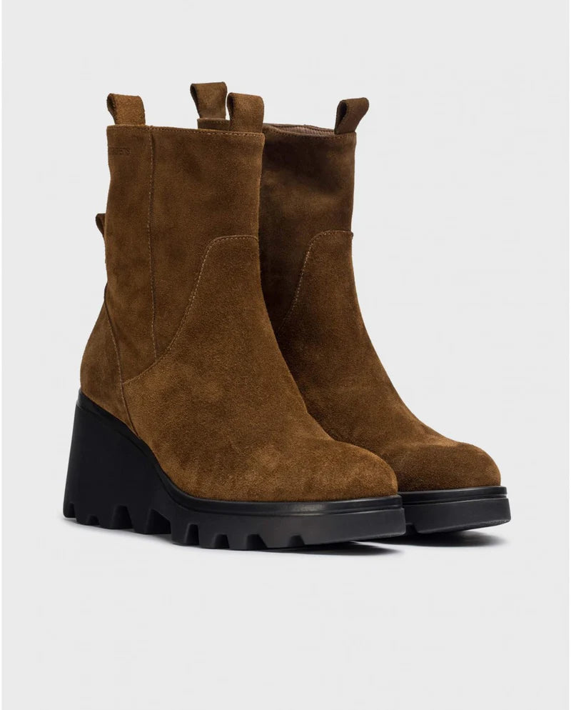 G7006 Brown Wedge Ankle Boot