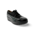 Black leather lace up shoe with platform sole 
