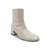Off white patent ankle boot with a block heel 