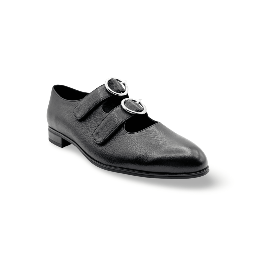 Black Mary-Jane with double velcro straps 