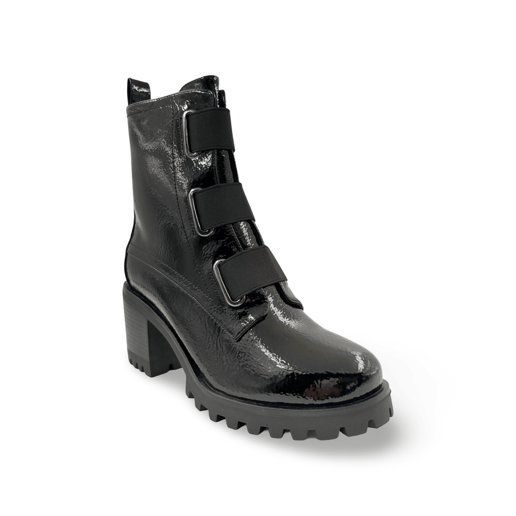 Black vegan crinkle [patent boot 