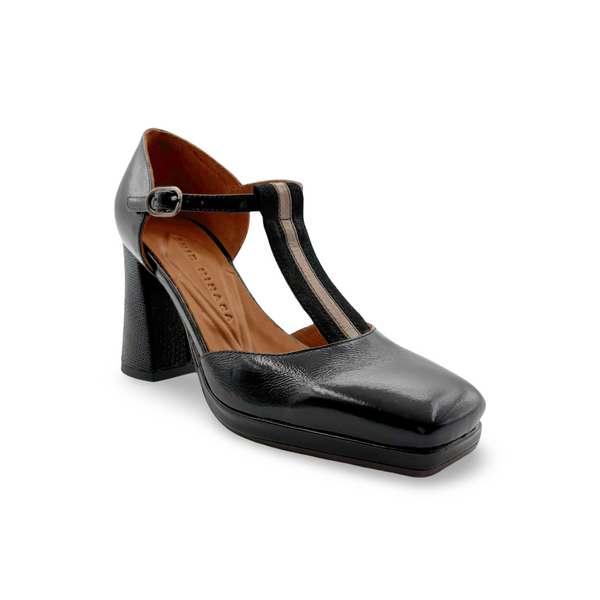 Xinsu Black T- Strap Pump
