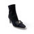 Black faux suede ankle boot with a decorative bow 