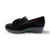 C3342 Black Suede Loafer Wedge