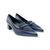 13111M2 Navy Leather Suede Pump