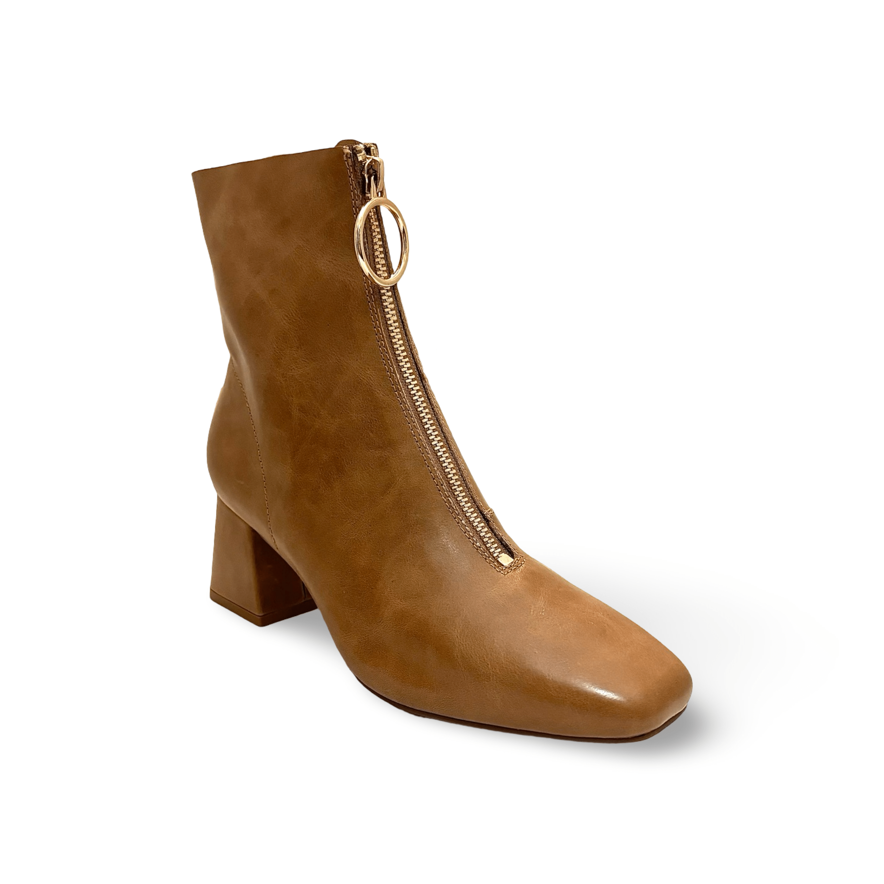 Vella Tan Front Zipper Boot - Main Image