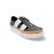 Black and white shoe with cork and white sole