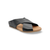 Black sandal with tan sole 