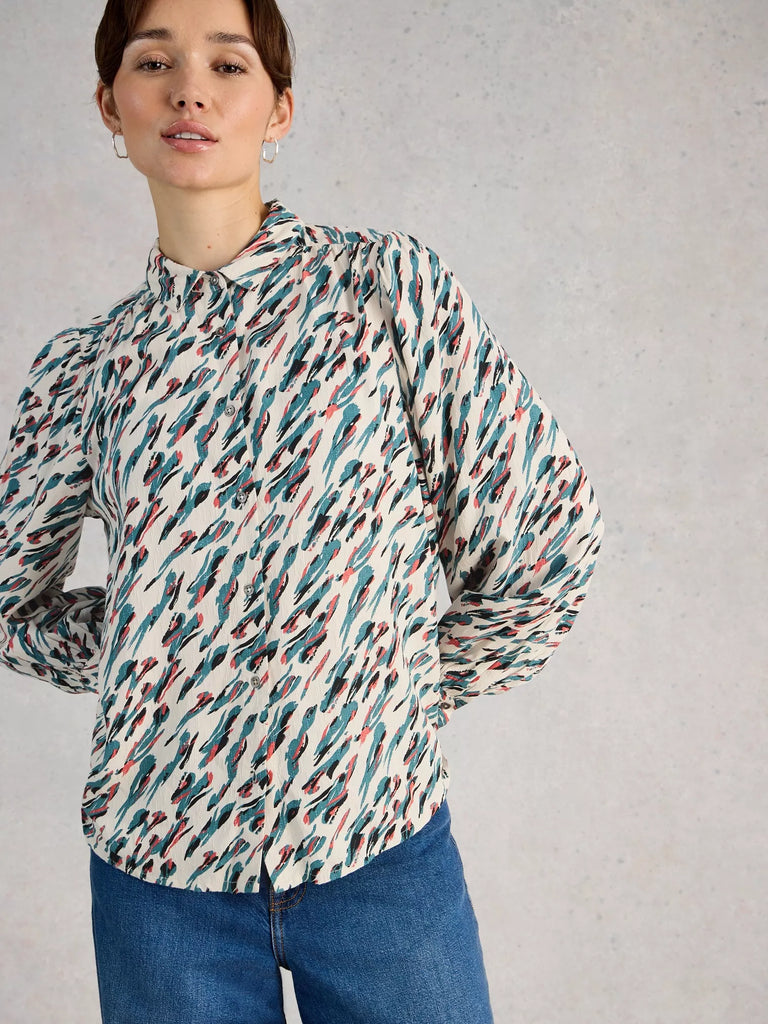 445281 Sienna Ivory Print Shirt