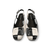 Brookes Black/White Leather Flat