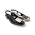 Brookes Black/White Leather Flat