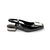 Brookes Black/White Leather Flat