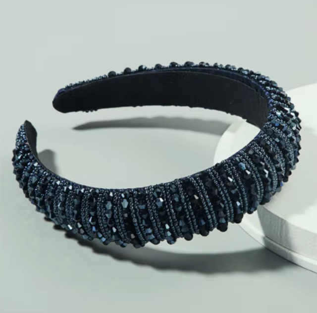 Black Beaded Sparkle Headband